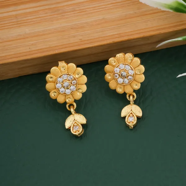 Gold_Alloy_Floral_Stud_Drop_Earrings_For_Women