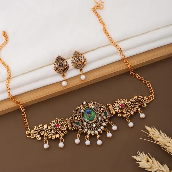 Gold_Alloy_Peacock_Stone_Traditional_Necklace_And_Earrings_Set_For_Women