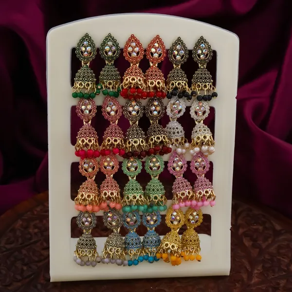 Multicolor_Alloy_Teardrop_Bell_Dangler_Jhumka_Earrings_For_Women