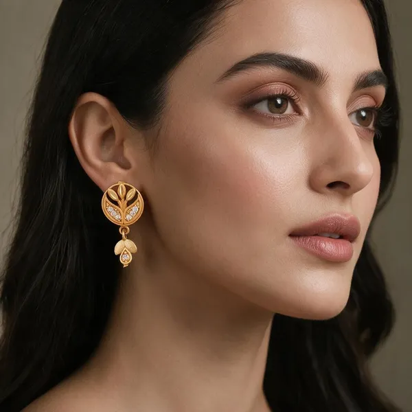 Gold_Alloy_Botanical_Leaf_Drop_Earrings_For_Women