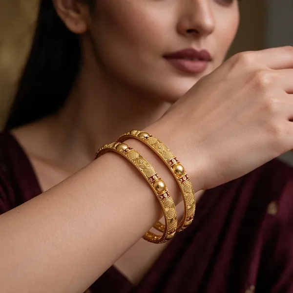Gold_Alloy_Patterned_Textured_Traditional_Bangle_Set_For_Women