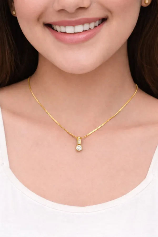 Gold_Alloy_Sparkling_Drop_Pendant_Necklace_For_Women
