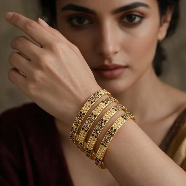 Gold_Alloy_Meenakari_Enamel_Bangle_Set_For_Women