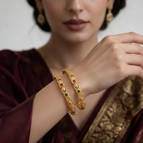 Gold_Alloy_Red_Green_Floral_Stone_Bangle_Set_For_Women