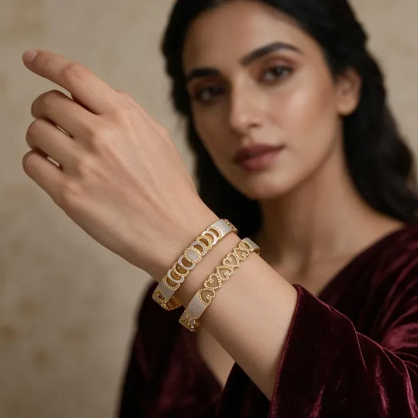 Gold_Alloy_Heart_Circular_Openwork_Bangle_Set_For_Women