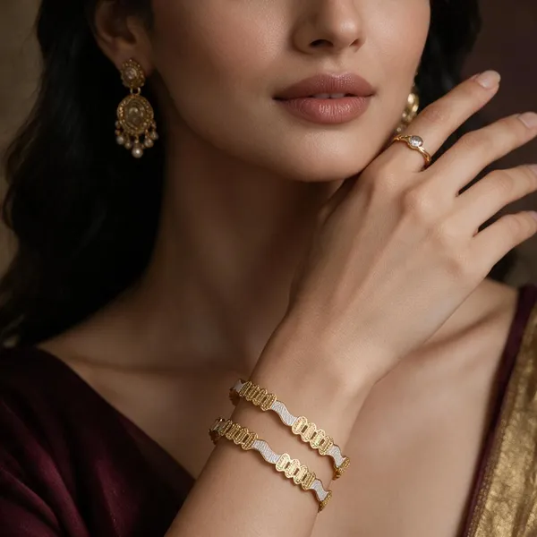 Gold_Alloy_Layered_Beaded_Textured_Bangle_Set_For_Women