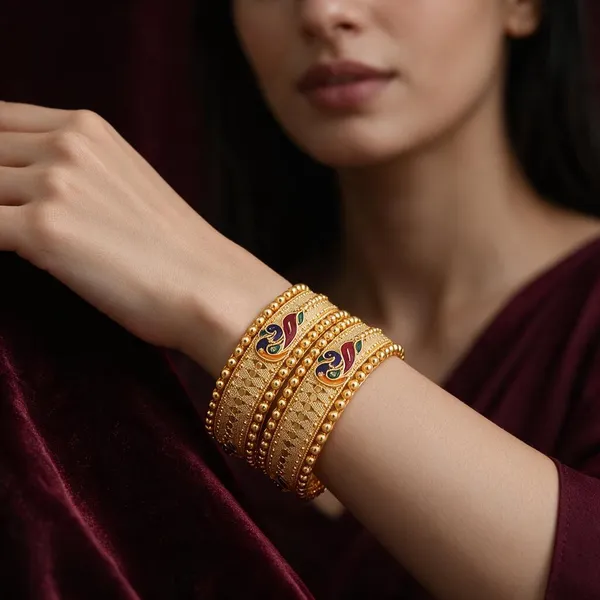Gold_Alloy_Meenakari_Paisley_Motif_Bangle_Set_For_Women