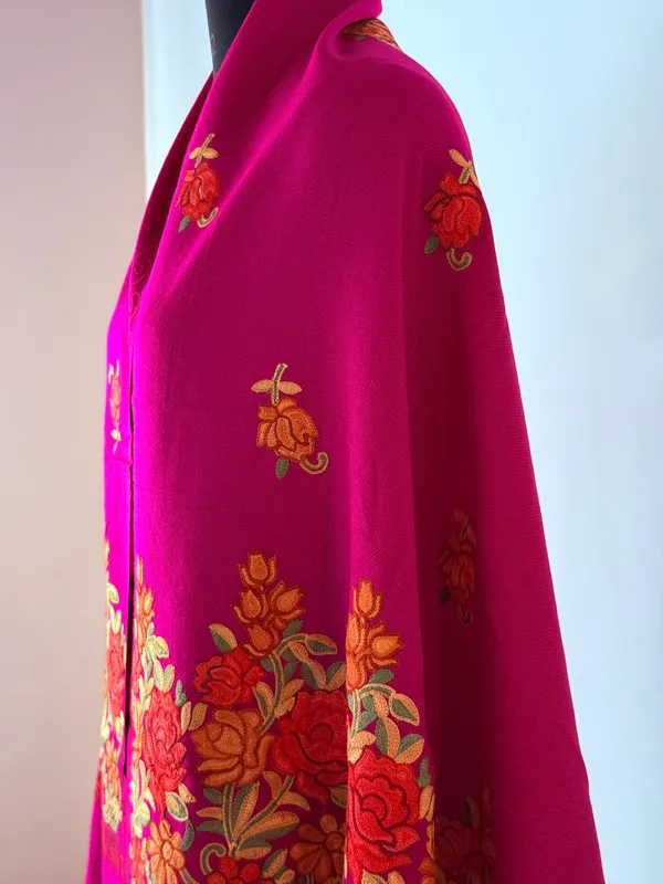 Magenta_Floral_Embroidered_Shawl_for_Women
