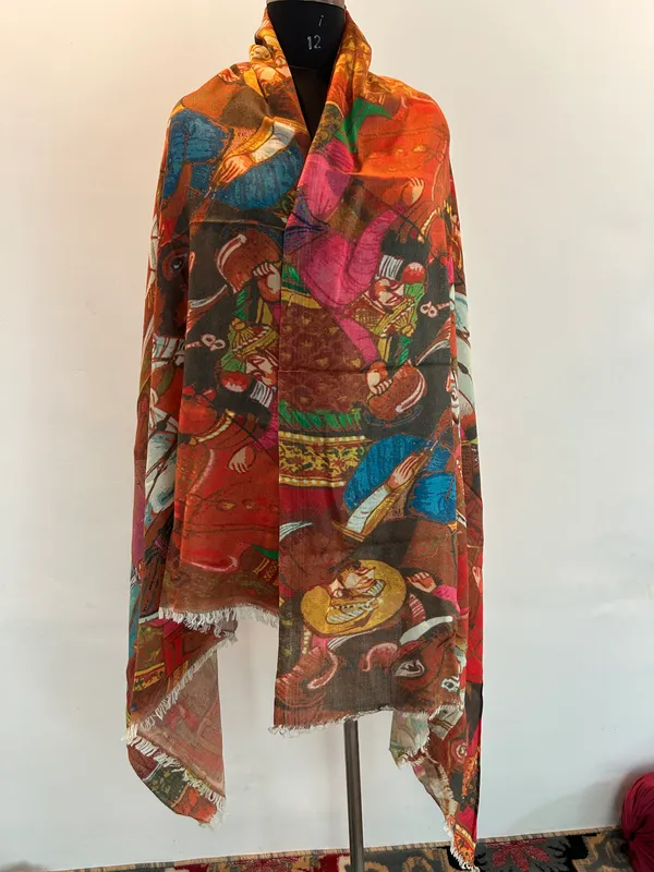Multicolour_Printed_Fringed_Shawl_For_Women