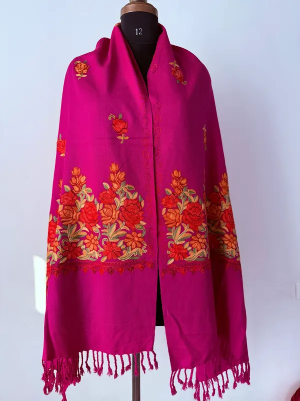 Magenta_Floral_Embroidered_Shawl_for_Women