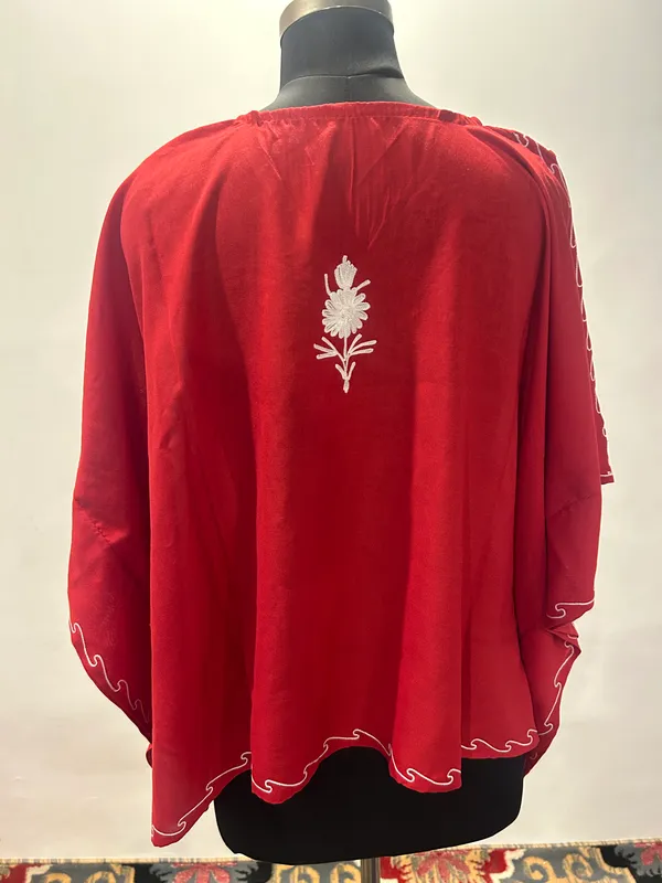 Red_Embroidered_Loose_Fit_Kaftan_for_Women