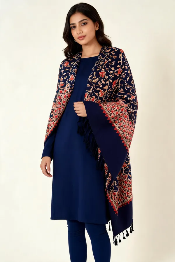 Navy_Floral_Vine_Motif_Printed_Shawl_For_Women