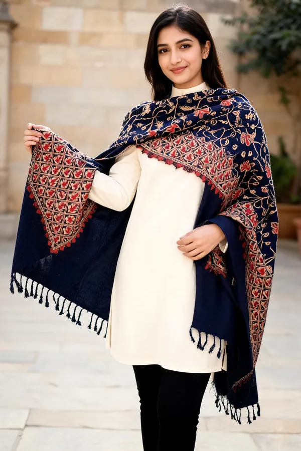Navy_Floral_Vine_Motif_Printed_Shawl_For_Women