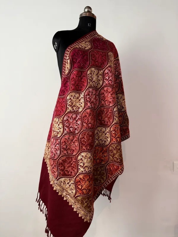 Maroon_Ornate_Pattern_Shawl_for_Women