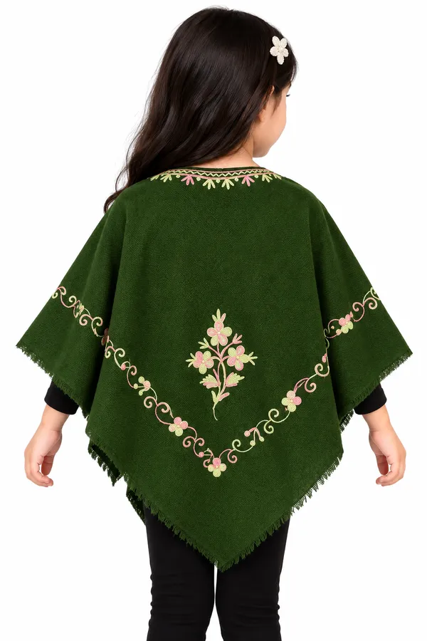 Green_Embroidered_Poncho_for_Girls