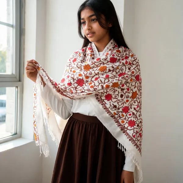 White_Floral_Embroidered_Shawl_For_Women_&_Girls