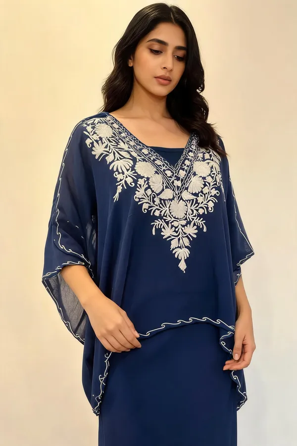 Navy_Sheer_Floral_Embroidered_Relaxed_Kaftan_For_Women