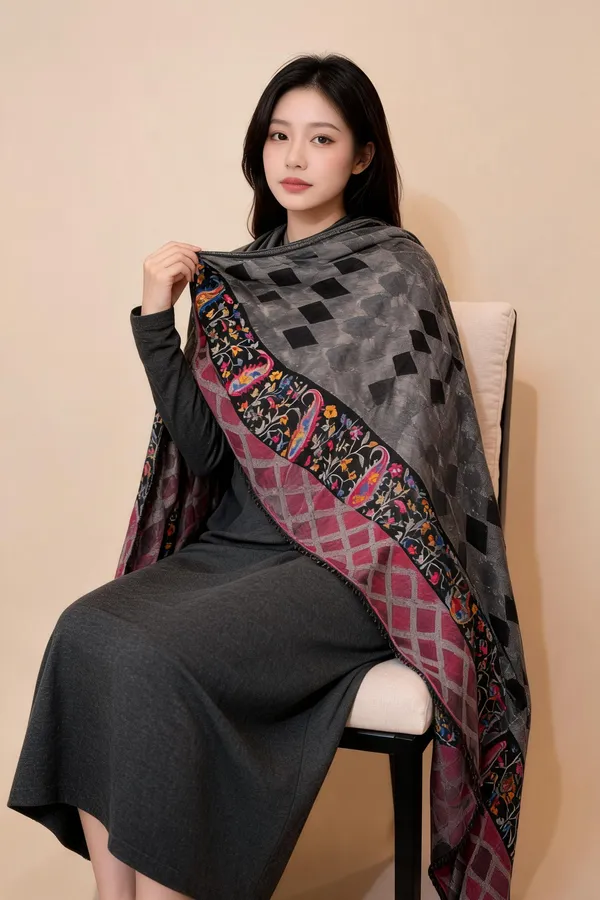 Grey_Geometric_Paisley_Printed_Shawl_For_Women