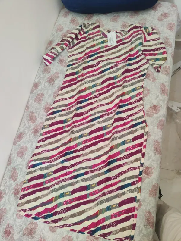 Multicolor_Stripe_Printed_A-Line_KurtI_For_Women