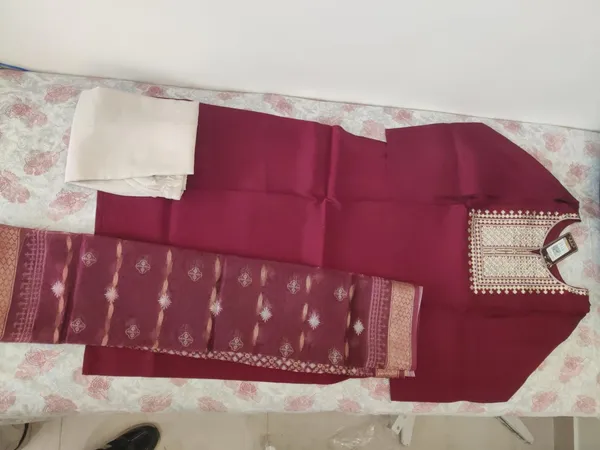 Maroon_Embroidered_Straight_Kurta_Set_For_Women