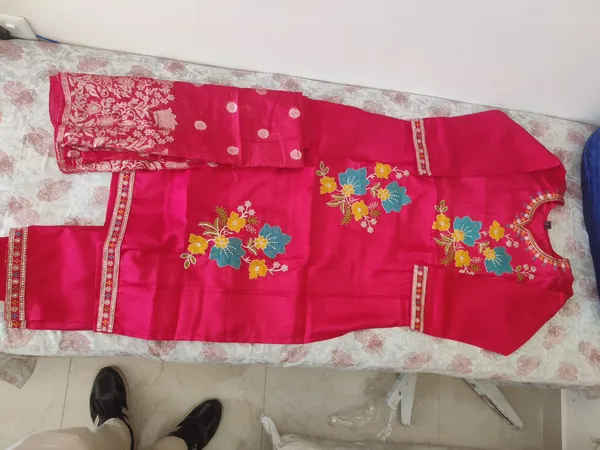 Magenta_Embroidered_Straight_Kurta_Set_For_Women
