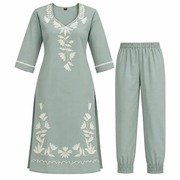 Sage_Green_Floral_Embroidered_A-Line_Kurta_Set_For_Women