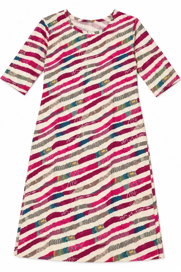 Multicolor_Stripe_Printed_A-Line_KurtI_For_Women