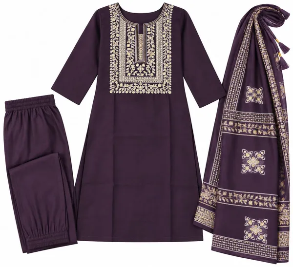 Purple_Embroidered_Straight_Kurta_Set_For_Women