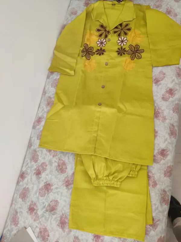 Yellow_Floral_Embroidered_Relaxed_Fit_Co_Ord_Set_For_Girls