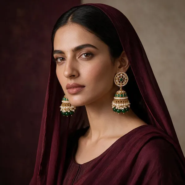 Green_Gold-Tone_Kundan_Jhumka_Earrings_For_Women