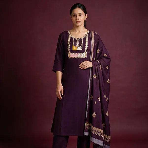 Purple_Embroidered_Straight_Kurta_Set_For_Women