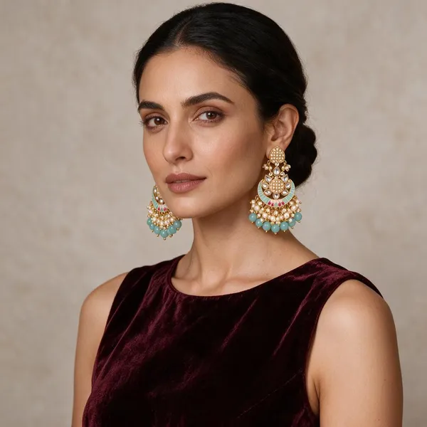 Gold_Tone_Kundan_Aqua_Enamel_Chandbali_Earrings_For_Women