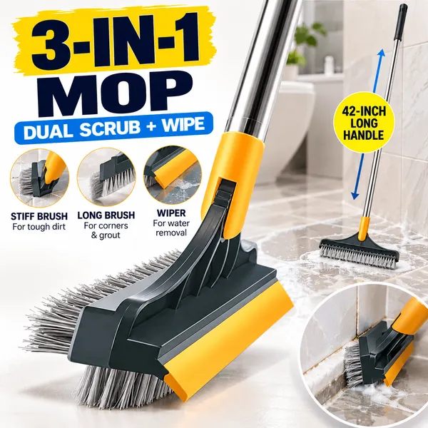 Multicolor_Plastic,_Brush_Bristles_And_Rubber_Wiper_Floor_Scrub_Brush_With_Wiper_For_Bathroom_And_Floor_Cleaning