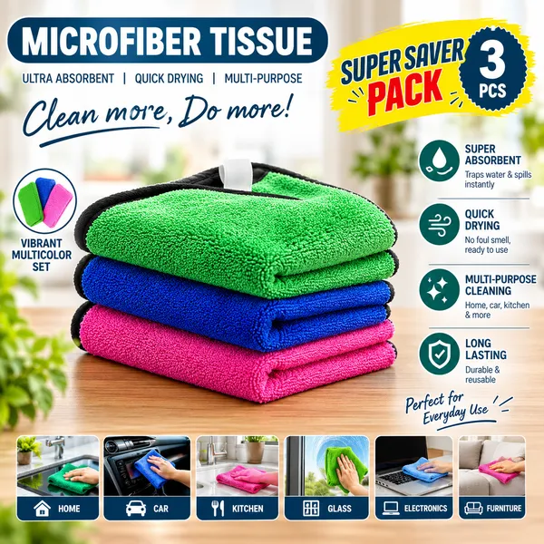 Daddyclean_Heavy_Microfiber_Cleaning_Cloth_30x40_Cm_Pack_Of_3_Default_Title