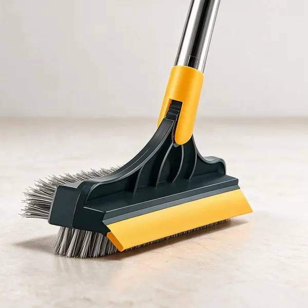 Multicolor_Plastic,_Brush_Bristles_And_Rubber_Wiper_Floor_Scrub_Brush_With_Wiper_For_Bathroom_And_Floor_Cleaning