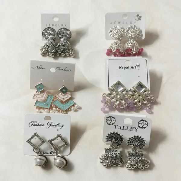 Multicolor_German_Silver_Meenakari_Fashion_Earrings_Set_For_Women_Pack_Of_6