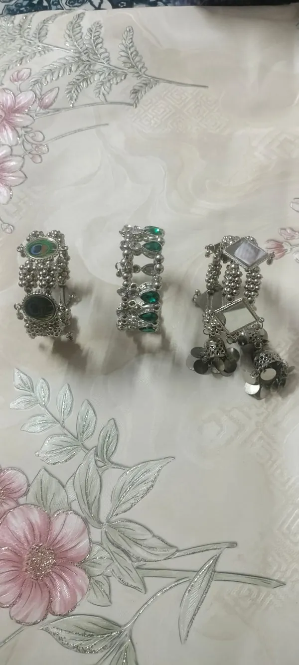 Silver_Oxidised_Beaded_Anklets_Set_for_Women