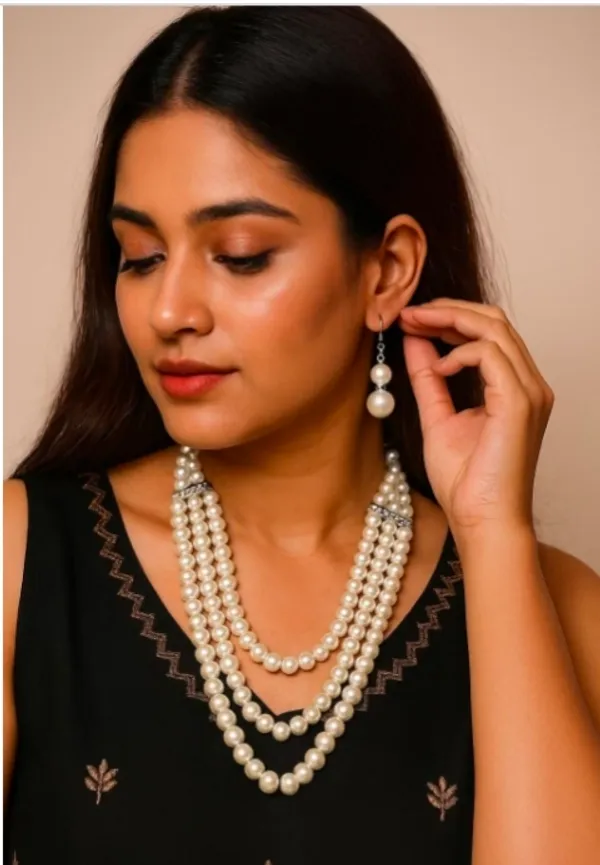 White_Pearl_Layered_Necklace_Set_for_Women