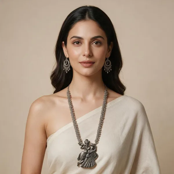 Silver_Oxidised_German_Silver_Radha_Krishna_Necklace_Set_For_Women_Pack_Of_2