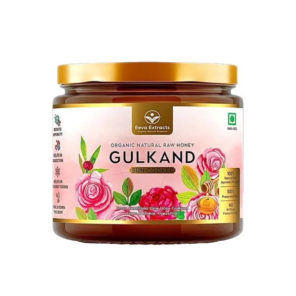 Eeva_Extracts_Organic_Natural_Honey_Gulkand_I_Rose_Petal_Jam_I_Rosa_Centifolia_Pink_Rose_I_Organic_Himalayan_Multiflora_Honey_I_Using_Sun_Cooked_I_250_Gram