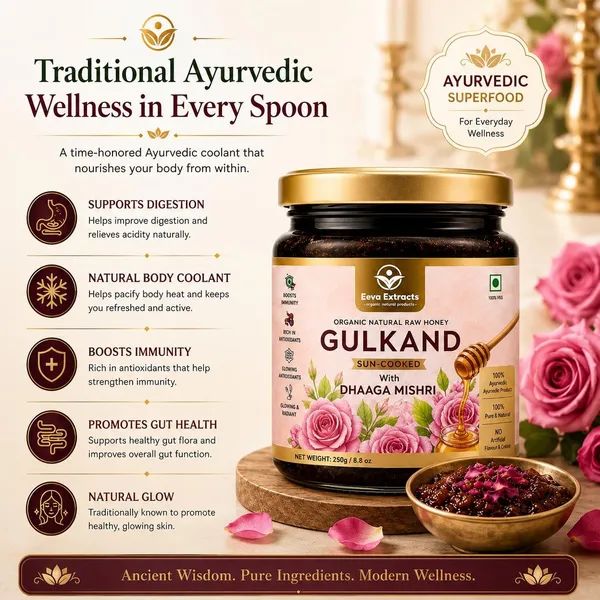 Eeva_Extracts_Sun_Cooked_Rose_Gulkand_250g_No_Refined_Sugar_Sweetened_With_Dhaga_Mishri_Organic_Honey_Certified_Organic_Ayurvedic_Coolant_Supports_Gut_Health_Digestion