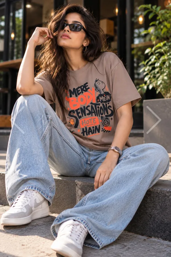 Lo_Do_Mere_Body_Sensations_Graphic_T_Shirt_For_Women_Taupe_Taupe