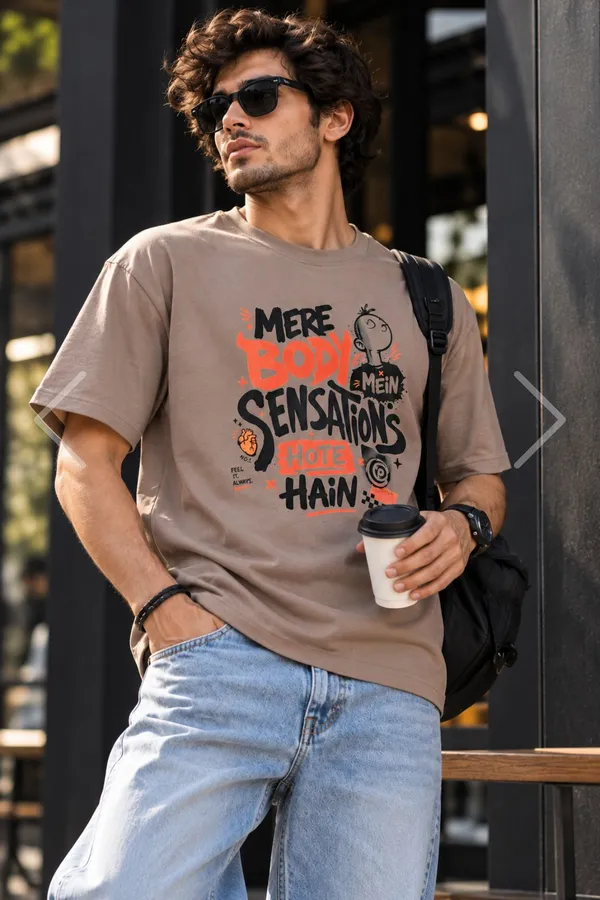 Lo_Do_Mere_Body_Sensations_Graphic_T_Shirt_For_Men_Taupe_Taupe