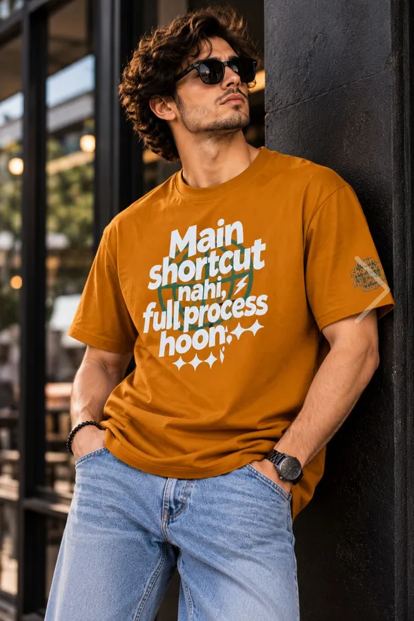 Lo_Do_Main_Shortcut_Nahi_Graphic_T_Shirt_For_Men_Mustard_Mustard