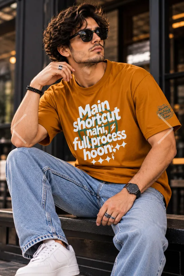 Lo_Do_Main_Shortcut_Nahi_Graphic_T_Shirt_For_Men_Mustard_Mustard