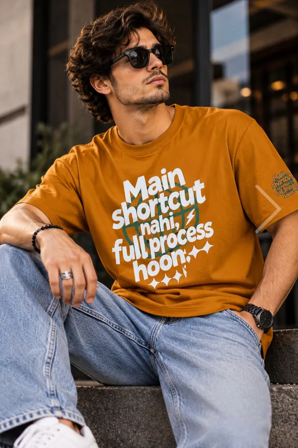 Lo_Do_Main_Shortcut_Nahi_Graphic_T_Shirt_For_Men_Mustard_Mustard