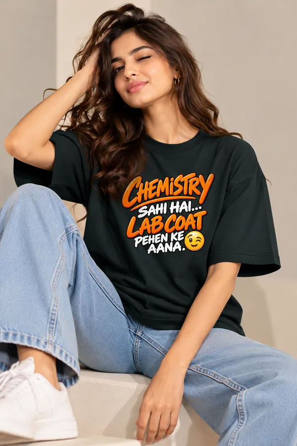 Lo_Do_Chemistry_Sahi_Hai_Graphic_T_Shirt_For_Women_Dark_Green_Dark_Green