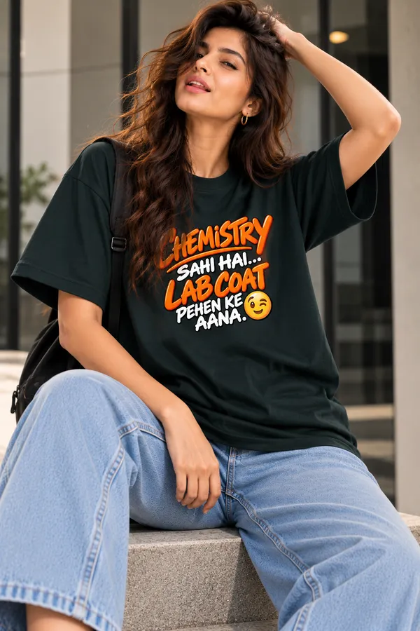 Lo_Do_Chemistry_Sahi_Hai_Graphic_T_Shirt_For_Women_Dark_Green_Dark_Green