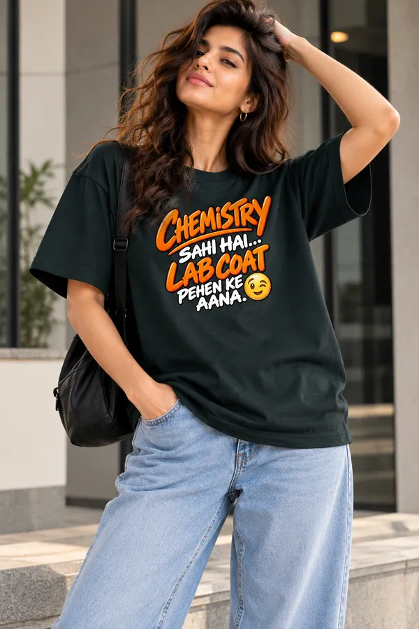 Lo_Do_Chemistry_Sahi_Hai_Graphic_T_Shirt_For_Women_Dark_Green_Dark_Green