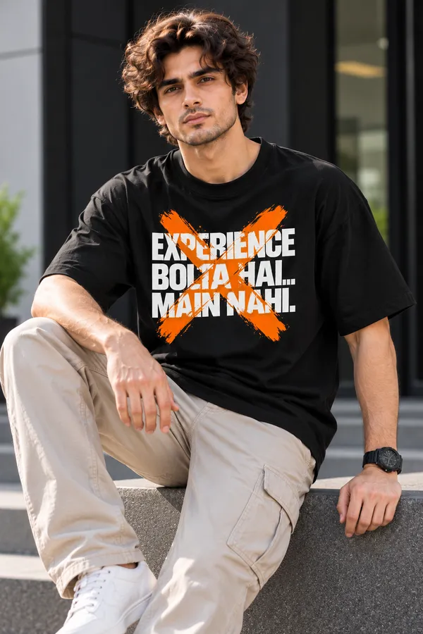 Lo_Do_Experience_Bolta_Hai_Main_Nahi_Oversized_Black_Graphic_T_Shirt_For_Men_Black